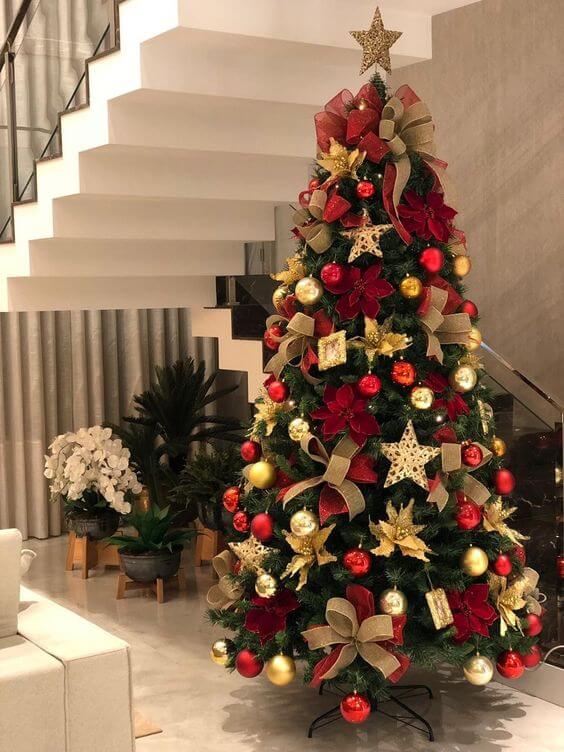 albero-natale-rosso-oro